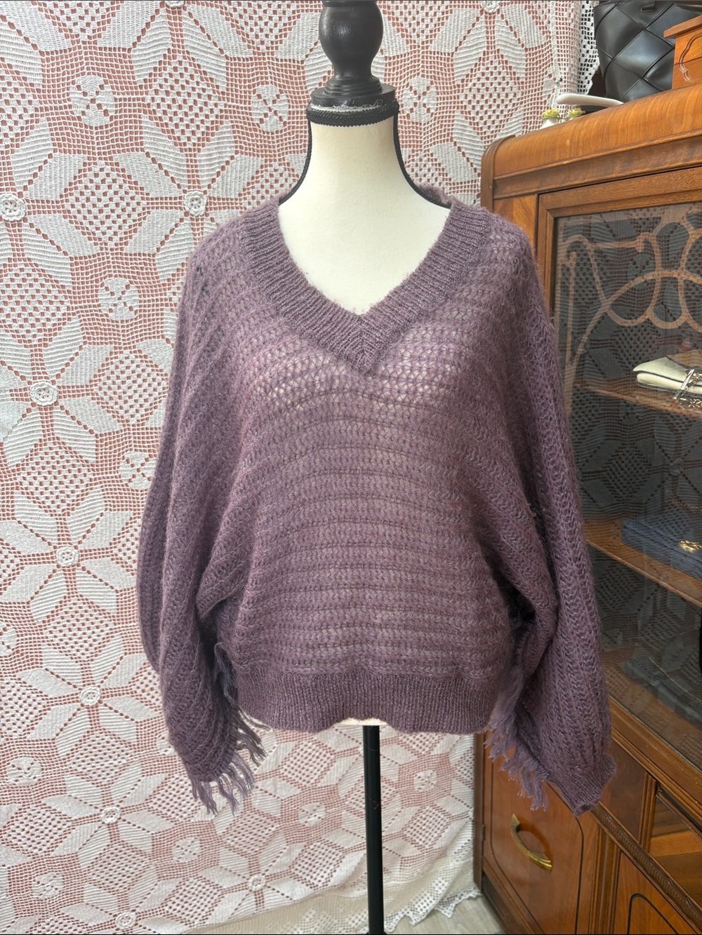 Vintage Antonelle Oré Mohair Batwing Fringe Sweater